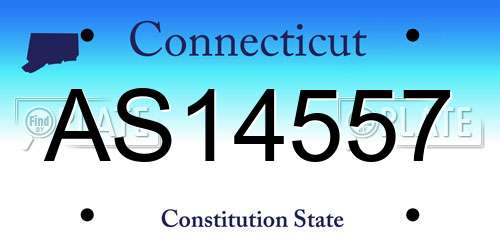 AS14557 Connecticut License Plate