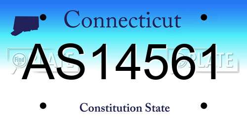AS14561 Connecticut License Plate