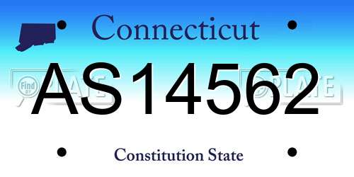 AS14562 Connecticut License Plate