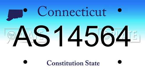 AS14564 Connecticut License Plate