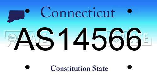 AS14566 Connecticut License Plate
