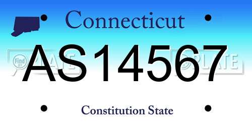 AS14567 Connecticut License Plate