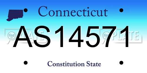 AS14571 Connecticut License Plate