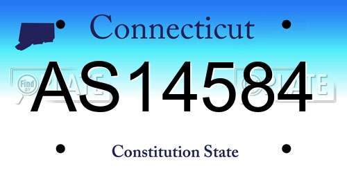 AS14584 Connecticut License Plate