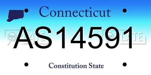 AS14591 Connecticut License Plate