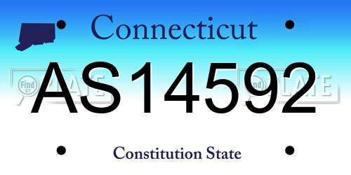 AS14592 Connecticut License Plate