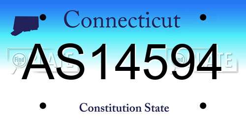 AS14594 Connecticut License Plate