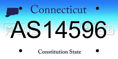AS14596 Connecticut License Plate