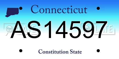AS14597 Connecticut License Plate