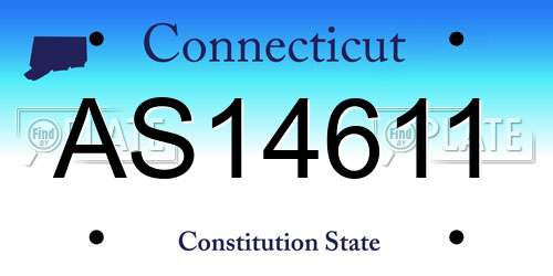 AS14611 Connecticut License Plate