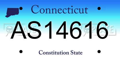 AS14616 Connecticut License Plate