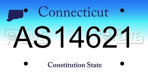 AS14621 Connecticut License Plate