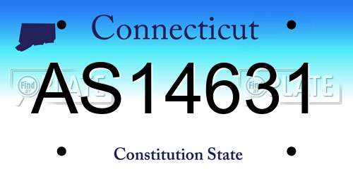 AS14631 Connecticut License Plate