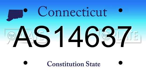AS14637 Connecticut License Plate