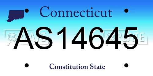 AS14645 Connecticut License Plate