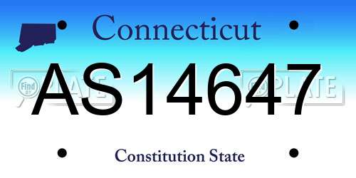 AS14647 Connecticut License Plate
