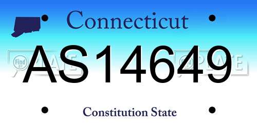 AS14649 Connecticut License Plate