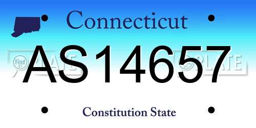 AS14657 Connecticut License Plate