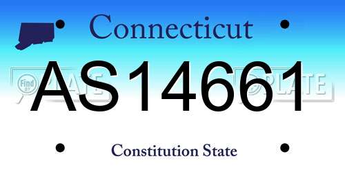 AS14661 Connecticut License Plate