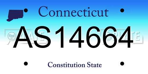 AS14664 Connecticut License Plate