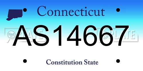 AS14667 Connecticut License Plate