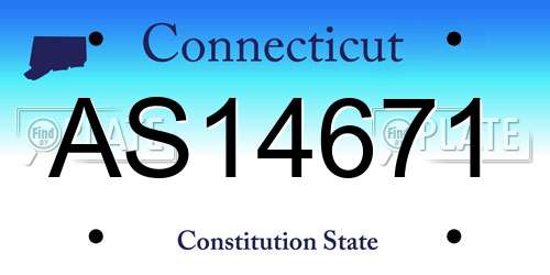 AS14671 Connecticut License Plate