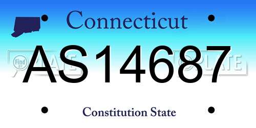 AS14687 Connecticut License Plate