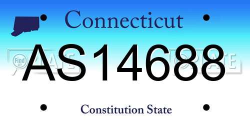 AS14688 Connecticut License Plate