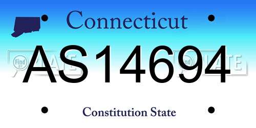 AS14694 Connecticut License Plate