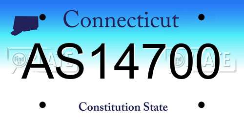 AS14700 Connecticut License Plate