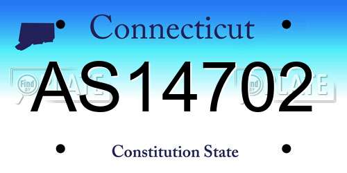 AS14702 Connecticut License Plate