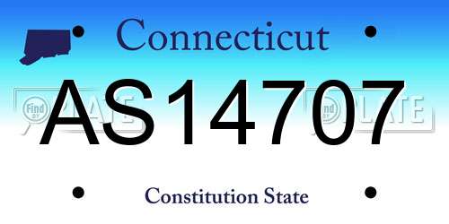AS14707 Connecticut License Plate