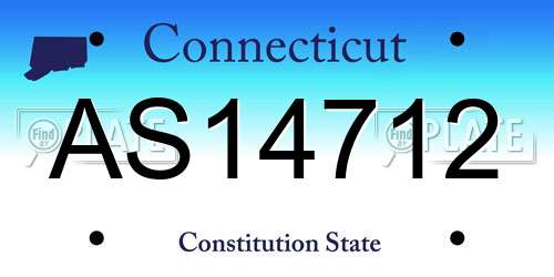 AS14712 Connecticut License Plate