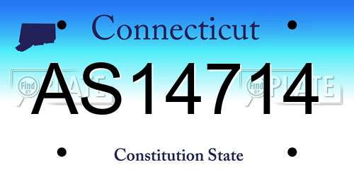 AS14714 Connecticut License Plate