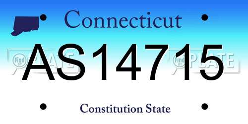 AS14715 Connecticut License Plate
