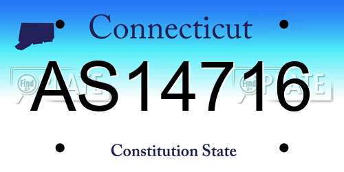 AS14716 Connecticut License Plate