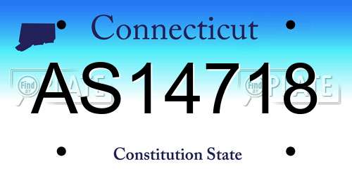 AS14718 Connecticut License Plate