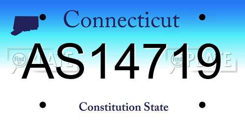 AS14719 Connecticut License Plate