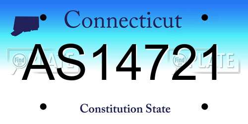 AS14721 Connecticut License Plate