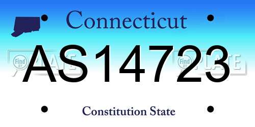 AS14723 Connecticut License Plate
