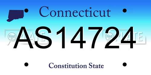 AS14724 Connecticut License Plate