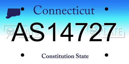 AS14727 Connecticut License Plate