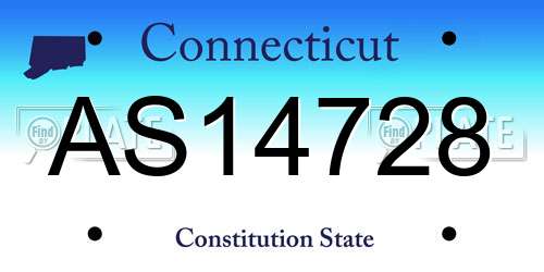 AS14728 Connecticut License Plate