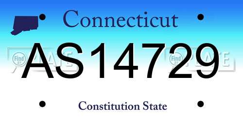 AS14729 Connecticut License Plate