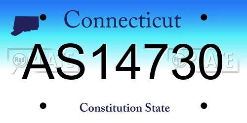 AS14730 Connecticut License Plate