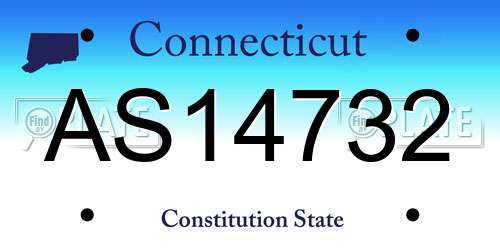 AS14732 Connecticut License Plate