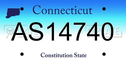 AS14740 Connecticut License Plate