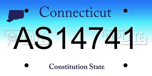 AS14741 Connecticut License Plate