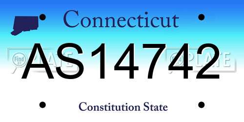 AS14742 Connecticut License Plate