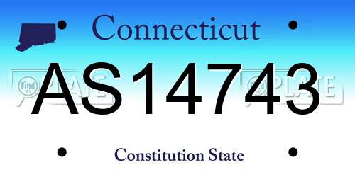 AS14743 Connecticut License Plate